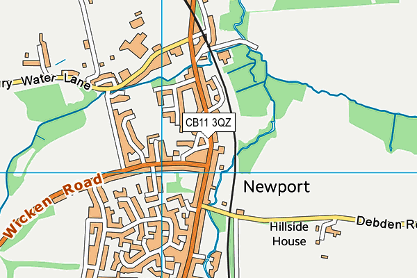 CB11 3QZ map - OS VectorMap District (Ordnance Survey)