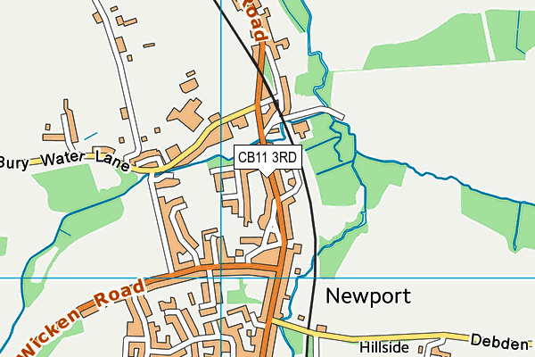 CB11 3RD map - OS VectorMap District (Ordnance Survey)