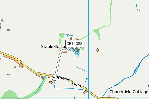 CB11 3SS map - OS VectorMap District (Ordnance Survey)