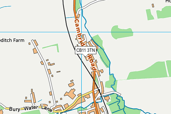 CB11 3TN map - OS VectorMap District (Ordnance Survey)
