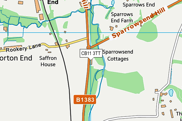 CB11 3TT map - OS VectorMap District (Ordnance Survey)