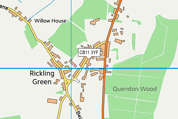 CB11 3YF map - OS VectorMap District (Ordnance Survey)