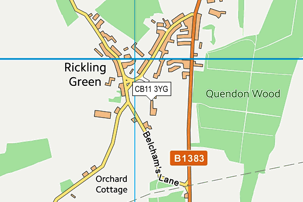 Rickling Church of England Voluntary Aided Primary School map (CB11 3YG) - OS VectorMap District (Ordnance Survey)