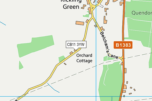 CB11 3YW map - OS VectorMap District (Ordnance Survey)
