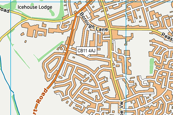 CB11 4AJ map - OS VectorMap District (Ordnance Survey)