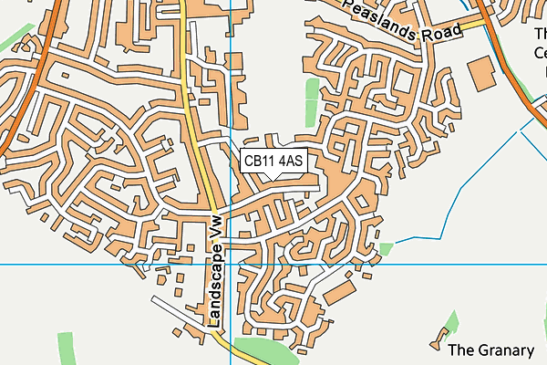 CB11 4AS map - OS VectorMap District (Ordnance Survey)