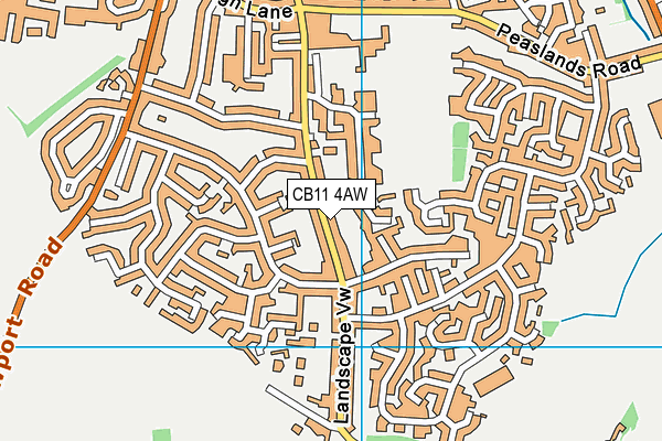 CB11 4AW map - OS VectorMap District (Ordnance Survey)