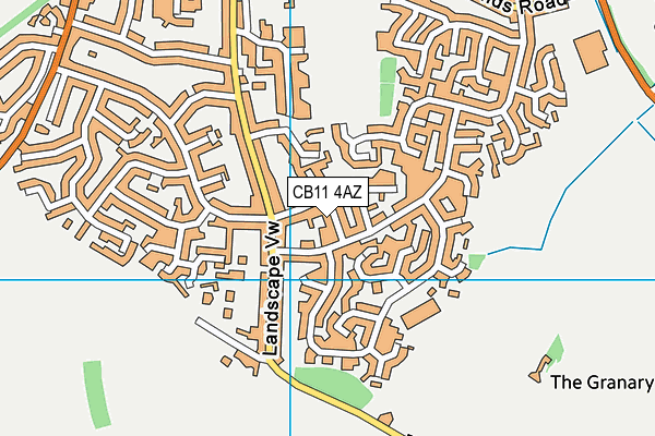 CB11 4AZ map - OS VectorMap District (Ordnance Survey)