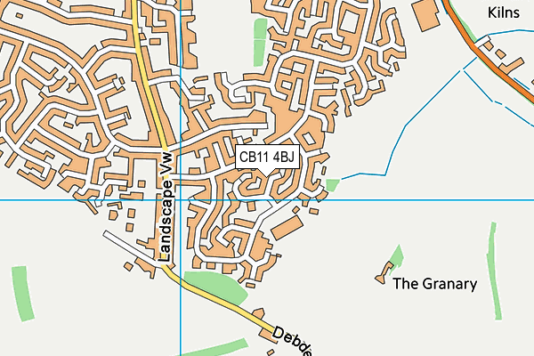 CB11 4BJ map - OS VectorMap District (Ordnance Survey)
