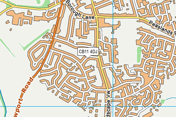 CB11 4DJ map - OS VectorMap District (Ordnance Survey)