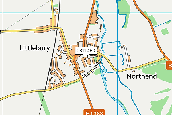 CB11 4FD map - OS VectorMap District (Ordnance Survey)