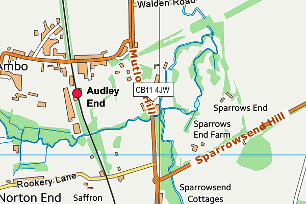 CB11 4JW map - OS VectorMap District (Ordnance Survey)