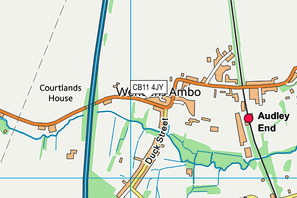 CB11 4JY map - OS VectorMap District (Ordnance Survey)