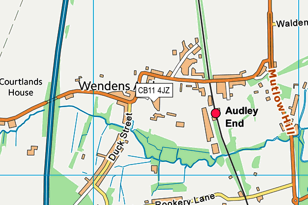 CB11 4JZ map - OS VectorMap District (Ordnance Survey)