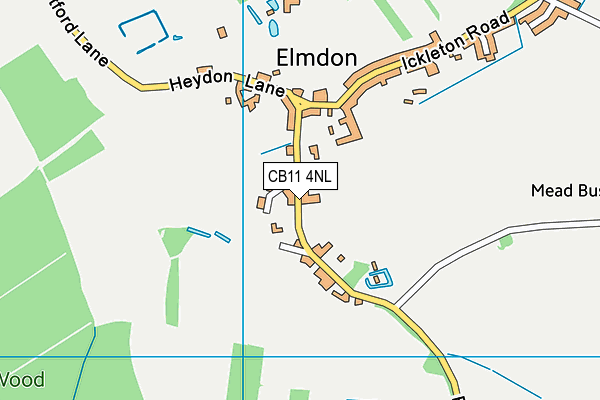 Elmdon Recreation Ground map (CB11 4NL) - OS VectorMap District (Ordnance Survey)