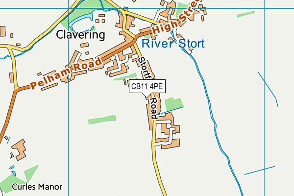 Clavering Primary School map (CB11 4PE) - OS VectorMap District (Ordnance Survey)