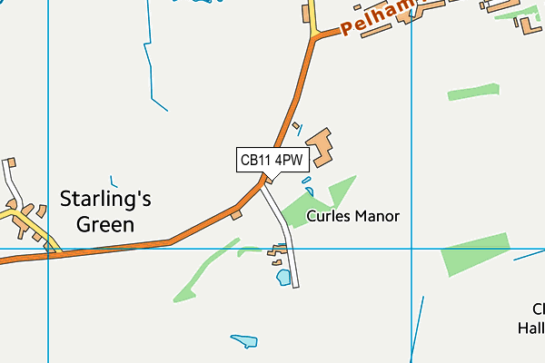 CB11 4PW map - OS VectorMap District (Ordnance Survey)