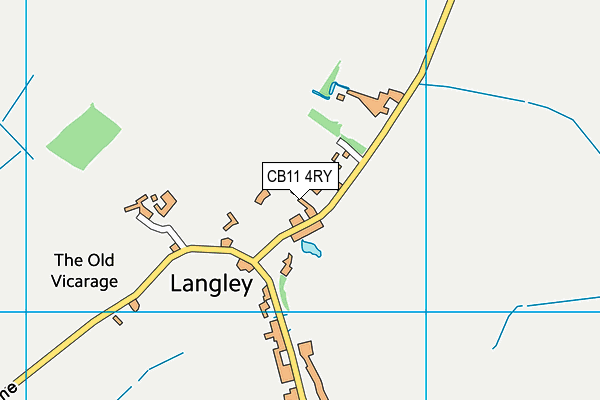 Langley Village Green map (CB11 4RY) - OS VectorMap District (Ordnance Survey)