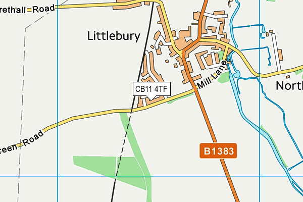 CB11 4TF map - OS VectorMap District (Ordnance Survey)