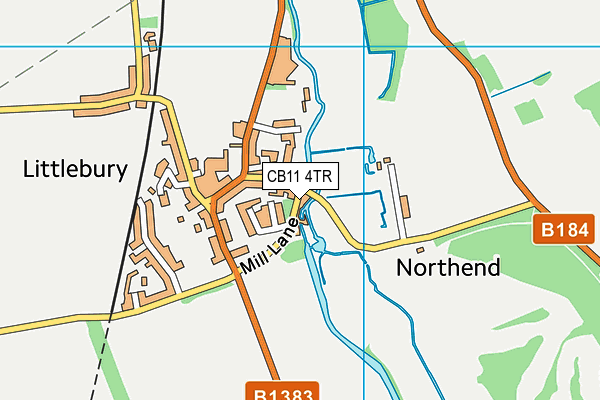 CB11 4TR map - OS VectorMap District (Ordnance Survey)
