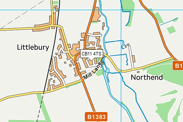 CB11 4TS map - OS VectorMap District (Ordnance Survey)