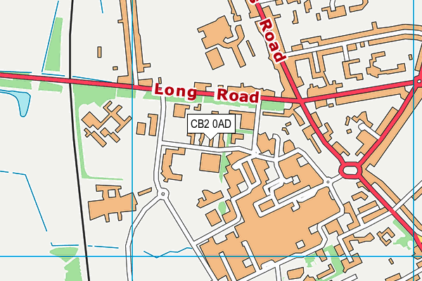 CB2 0AD map - OS VectorMap District (Ordnance Survey)