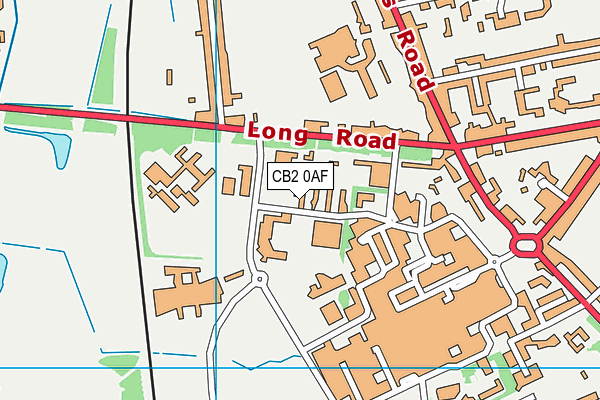 CB2 0AF map - OS VectorMap District (Ordnance Survey)