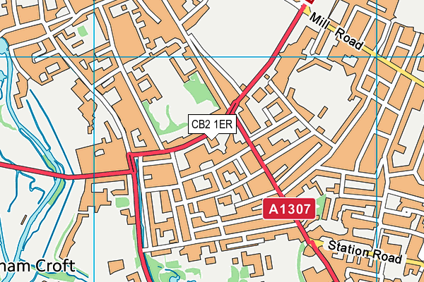 CB2 1ER map - OS VectorMap District (Ordnance Survey)