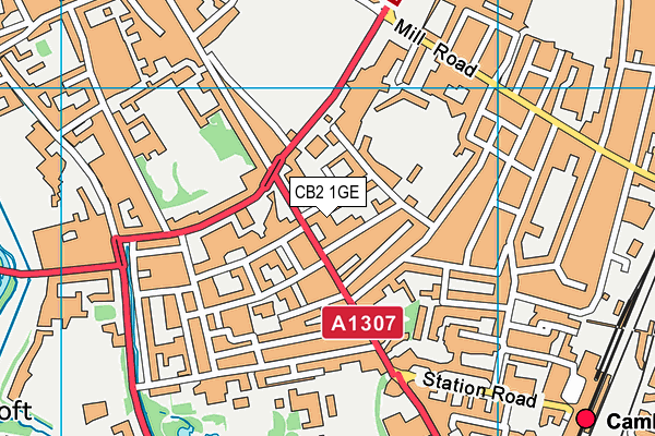 CB2 1GE map - OS VectorMap District (Ordnance Survey)