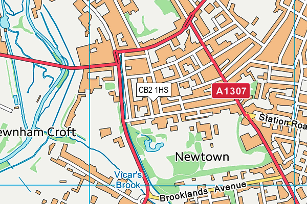 CB2 1HS map - OS VectorMap District (Ordnance Survey)