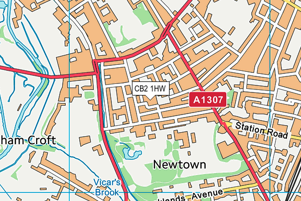 CB2 1HW map - OS VectorMap District (Ordnance Survey)