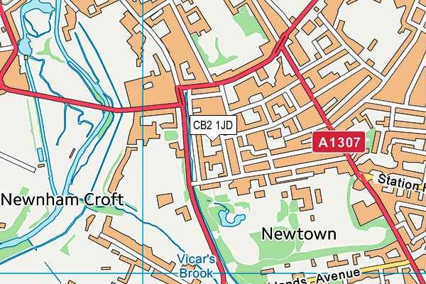 CB2 1JD map - OS VectorMap District (Ordnance Survey)