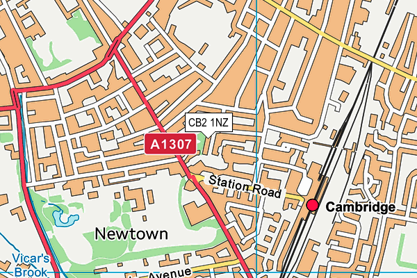 CB2 1NZ map - OS VectorMap District (Ordnance Survey)