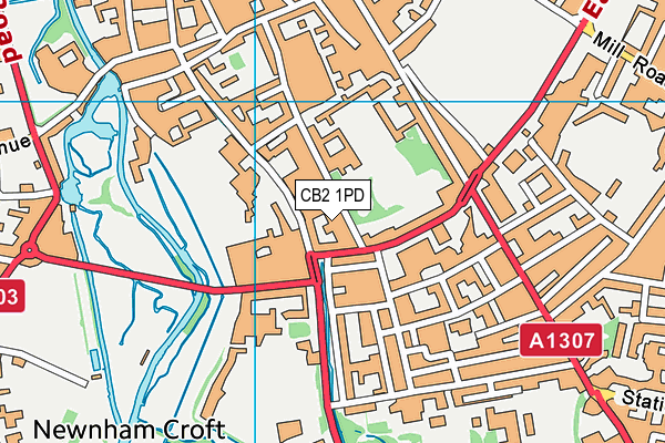 CB2 1PD map - OS VectorMap District (Ordnance Survey)