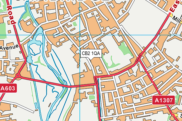 CB2 1QA map - OS VectorMap District (Ordnance Survey)