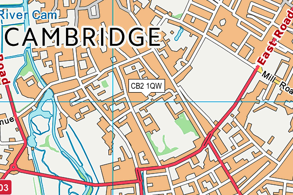 CB2 1QW map - OS VectorMap District (Ordnance Survey)