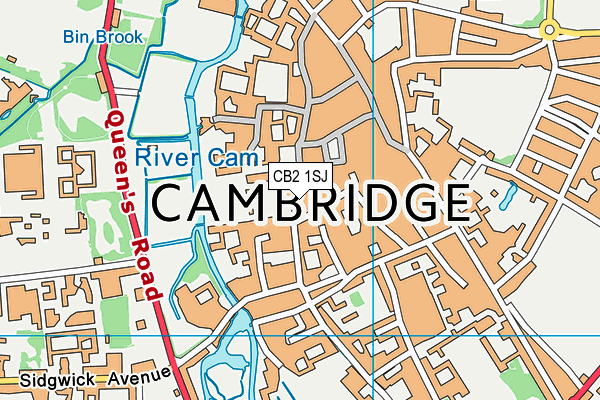 CB2 1SJ map - OS VectorMap District (Ordnance Survey)