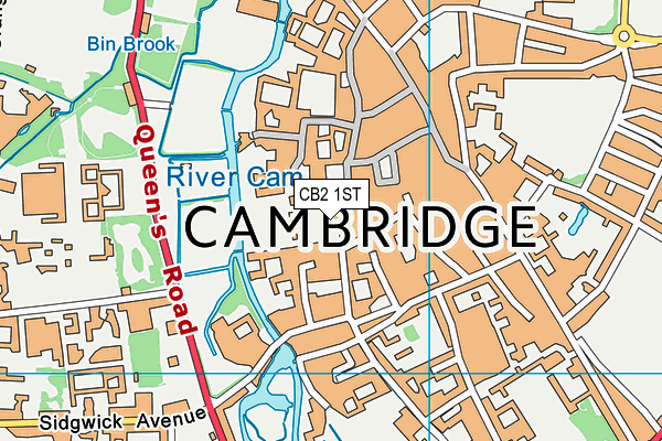 CB2 1ST map - OS VectorMap District (Ordnance Survey)