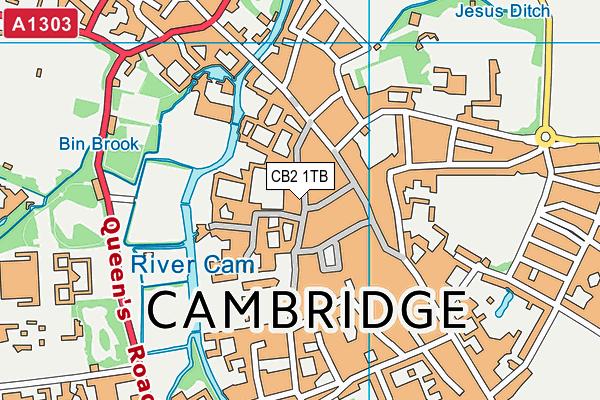 CB2 1TB map - OS VectorMap District (Ordnance Survey)