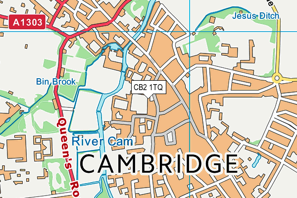 CB2 1TQ map - OS VectorMap District (Ordnance Survey)