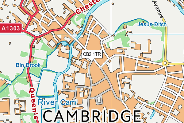 CB2 1TR map - OS VectorMap District (Ordnance Survey)