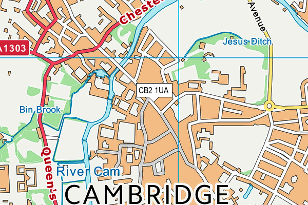 CB2 1UA map - OS VectorMap District (Ordnance Survey)