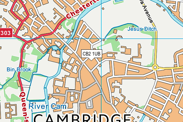 CB2 1UB map - OS VectorMap District (Ordnance Survey)