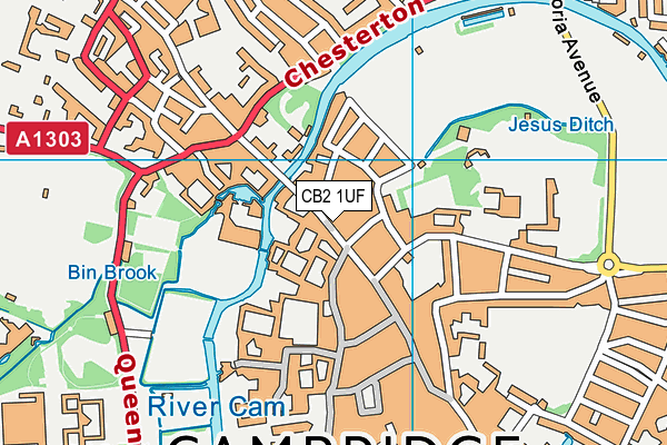 CB2 1UF map - OS VectorMap District (Ordnance Survey)