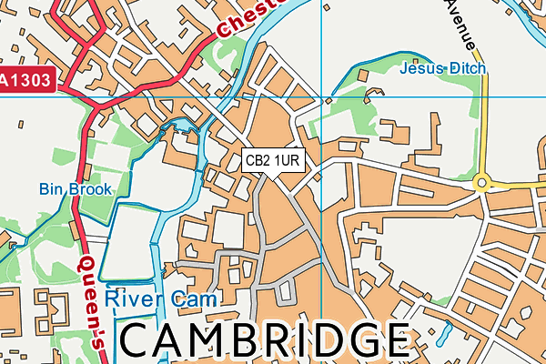CB2 1UR map - OS VectorMap District (Ordnance Survey)