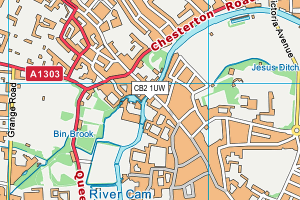 CB2 1UW map - OS VectorMap District (Ordnance Survey)