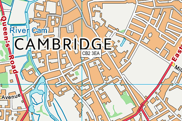 CB2 3EA map - OS VectorMap District (Ordnance Survey)