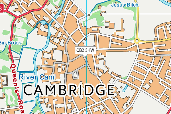 CB2 3HW map - OS VectorMap District (Ordnance Survey)