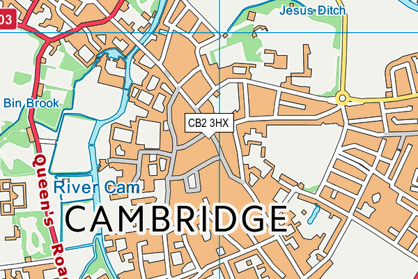 CB2 3HX map - OS VectorMap District (Ordnance Survey)