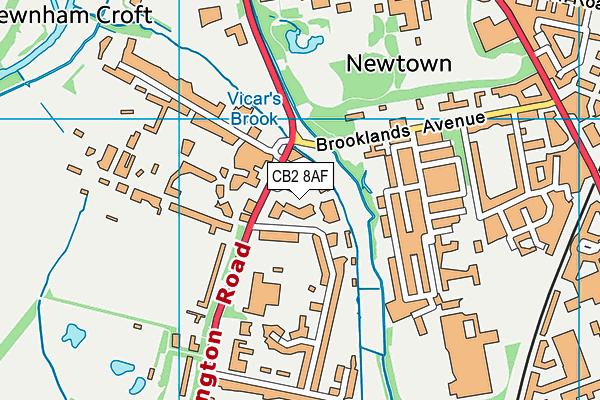 CB2 8AF map - OS VectorMap District (Ordnance Survey)